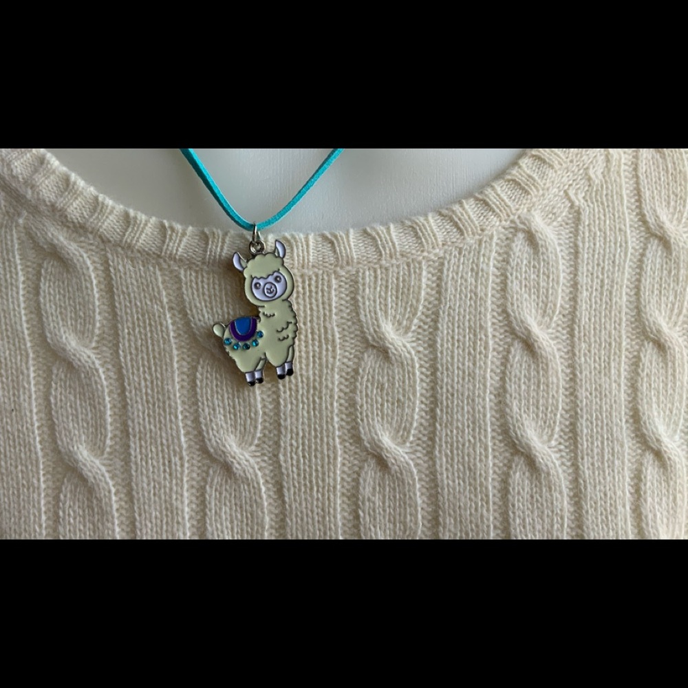 Cute kids llama necklace